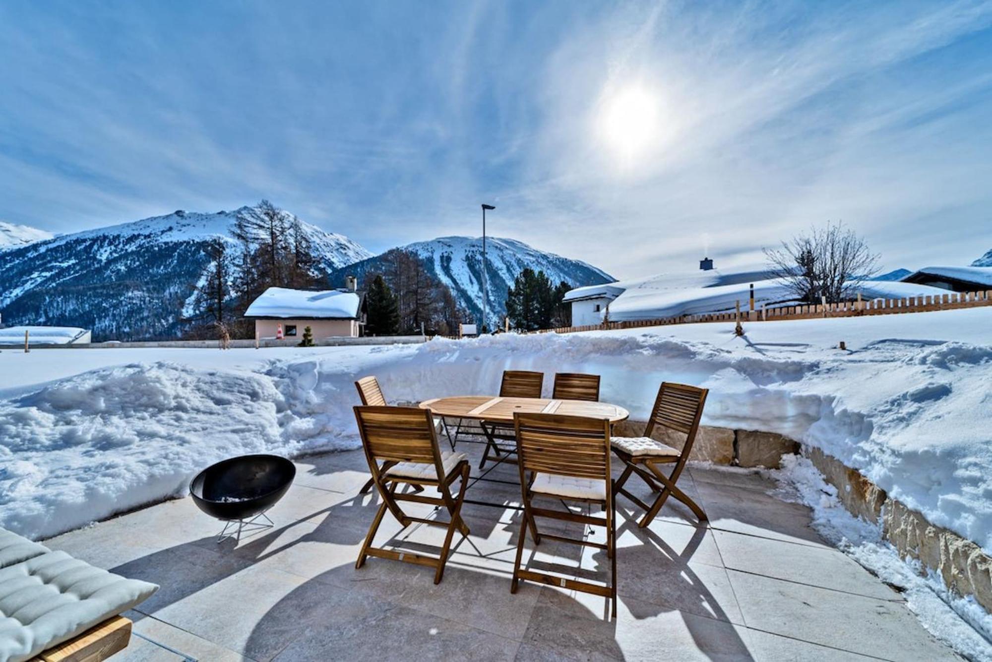 Ferienwohnung Chesa Muntanella - Samedan Exterior foto